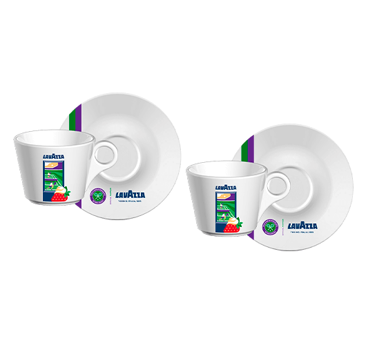 SET CAPPUCCINO CUPS & SAUCERS WIMBLEDON