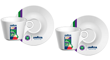 SET CAPPUCCINO CUPS & SAUCERS WIMBLEDON