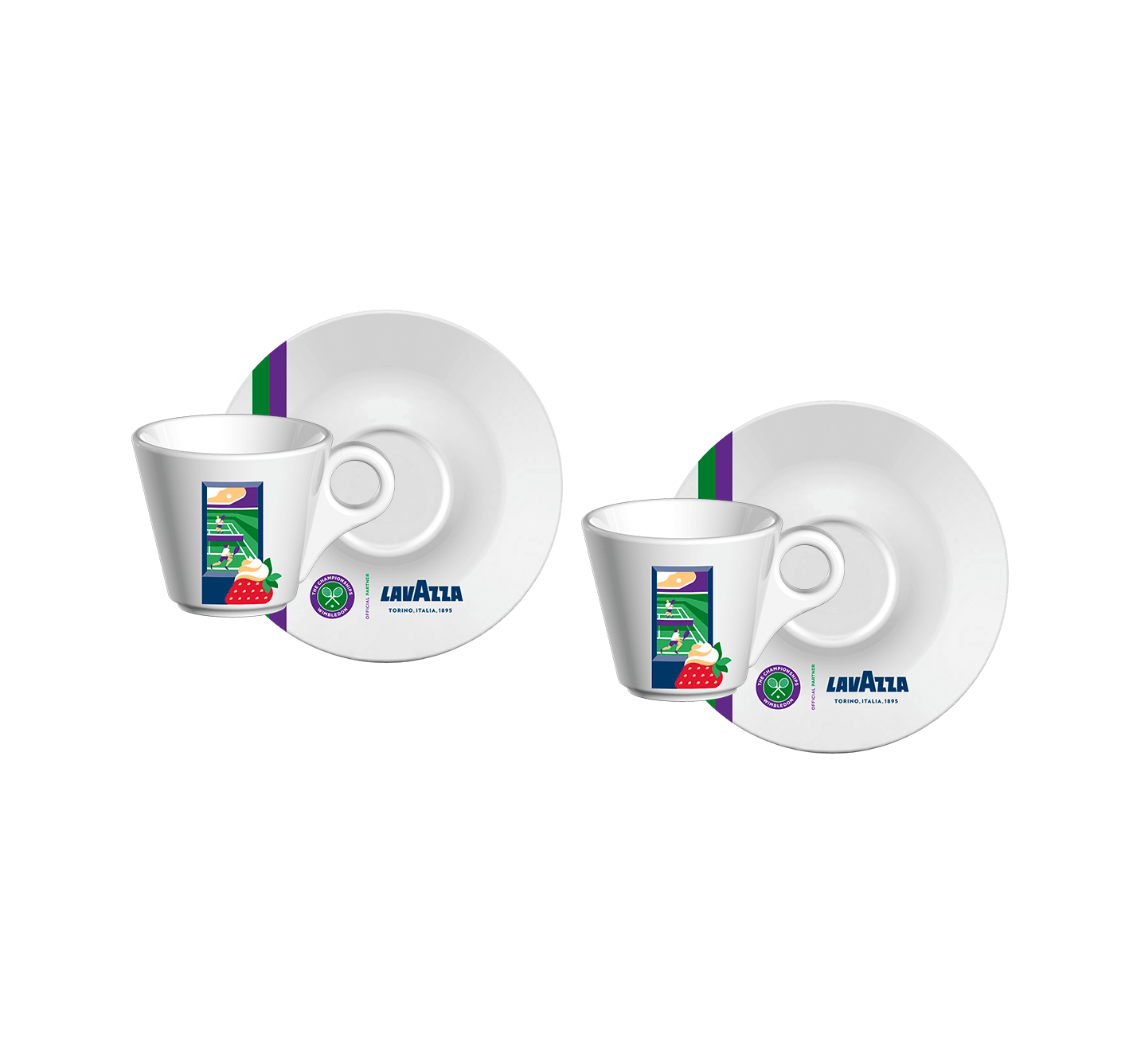 SET ESPRESSO CUPS & SAUCERS WIMBLEDON